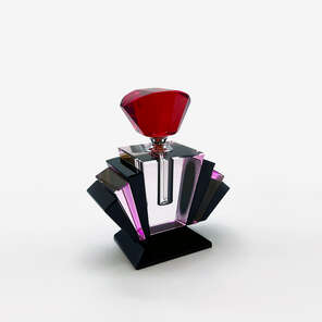 Karun Home handmade perfume bottle with colored glass and unique design