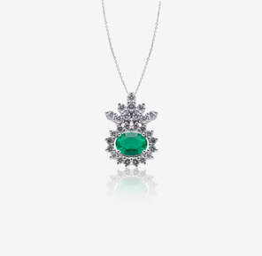 Colours of the Karun Diamond and Emerald Stone Necklace
