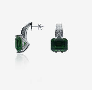 Colours of the Karun  Pırlanta ve Değerli Taşlı Altın Küpe