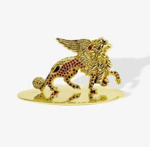 Karun Home gold-plated and diamond lion figure vase