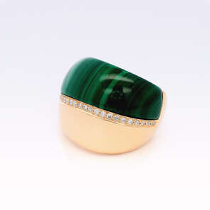 Colors of the Karun Malachite Diamond 18k Pink Gold Ring