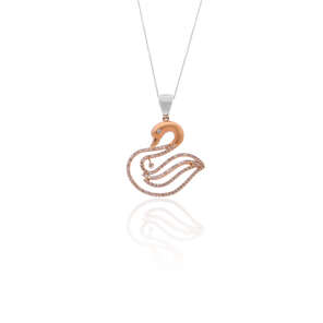 Karun The Figure: SWAN. Pink Gold and Diamond Necklace
