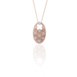 Oval Shaped Pink Gold Necklace