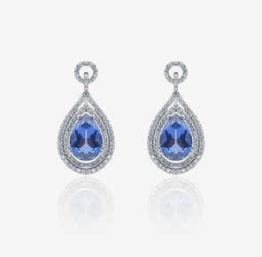 Colours Of The Karun Pırlanta ve Safir taşlı altın küpe