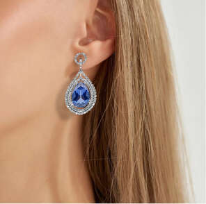 Colours Of The Karun Diamond and Sapphire Stone Gold Earring